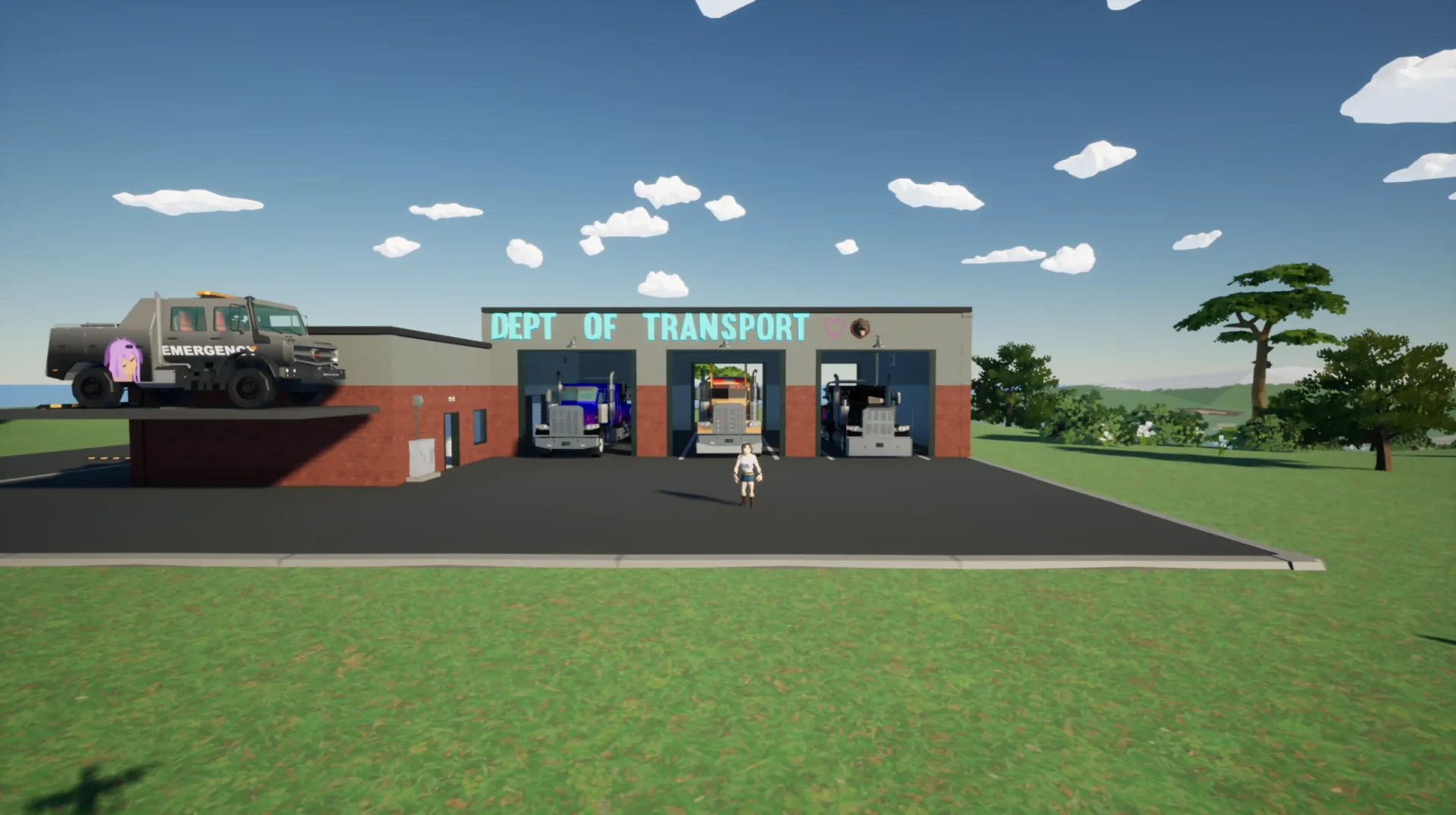 TDOT Depot plus unit 102's tow fleet